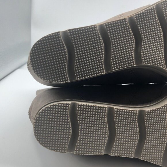 Ortholite beige hidden wedge platform ankle booties boots lace up sz 10 - Picture 11 of 13